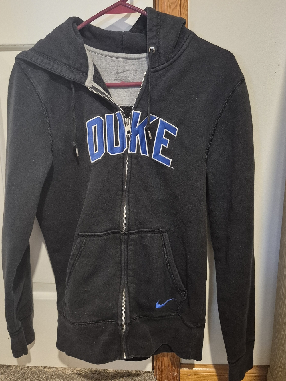 Nike Duke Black Zip-Up Hoodie with Blue Logo